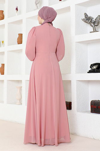 moda selvim EVENING DRESS ABY5652-M Rose Dried - Thumbnail