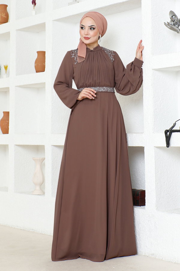 Modaselvim %30 DISCOUNT EVENING DRESS ALM52879-M Dark Vision