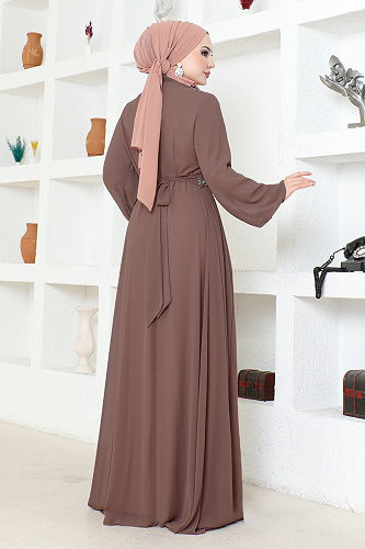 moda selvim EVENING DRESS ALM52879-M Dark Vision - Thumbnail