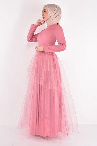 moda selvim EVENING DRESS ASM2471-M Powder - Thumbnail