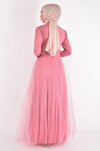 moda selvim EVENING DRESS ASM2471-M Powder - Thumbnail