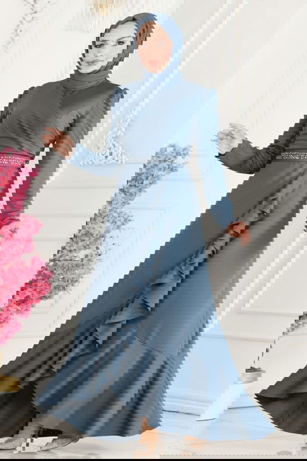 Modaselvim NET 20%+20% DISCOUNT IN THE CARD Evening Dress ASM2497 Blue