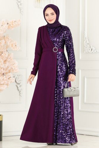 moda selvim فستان سهرة توتي ASM2516 - Thumbnail