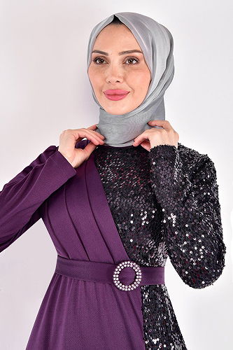 moda selvim فستان سهرة توتي ASM2516-M - Thumbnail