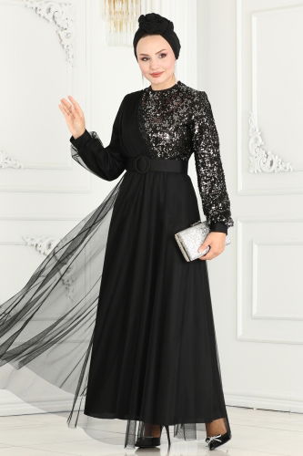 A.S.M. - Evening Dress ASM2519 Black & Silver