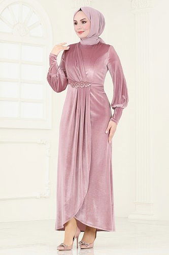 moda selvim Evening Dress ASM2533 Rose Dried - Thumbnail