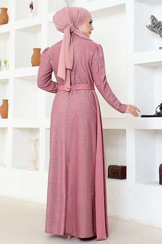 moda selvim Evening Dress ASM2538-M Rose Dried - Thumbnail