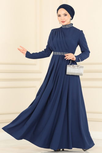 Evening Dress ASM2611 Navy Blue - 2