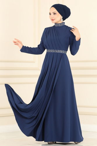 Evening Dress ASM2611 Navy Blue 