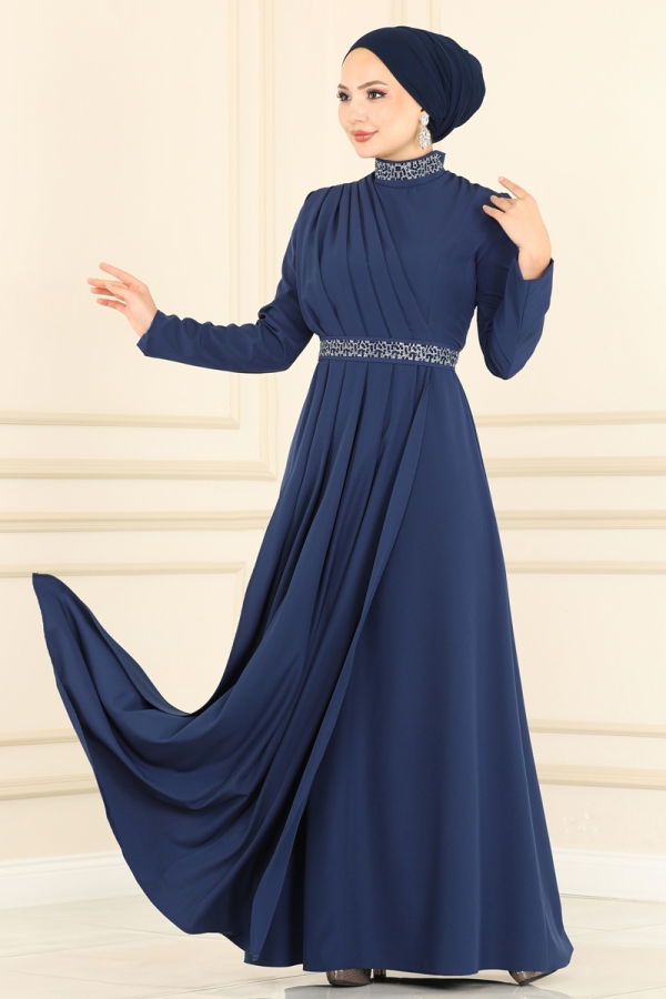 Evening Dress ASM2611 Navy Blue - 1