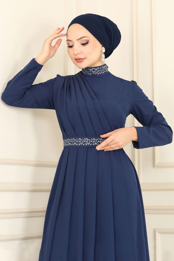 Evening Dress ASM2611 Navy Blue - 4