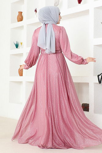 moda selvim Evening Dress ASM2689-M Rose Dried - Thumbnail