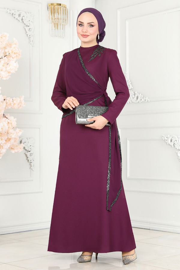 Evening Dress ASM2691 Damson - 1