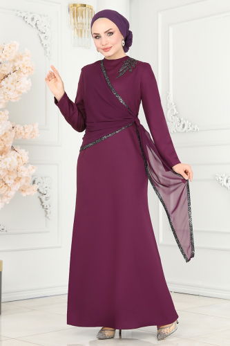 Evening Dress ASM2691 Damson - 2