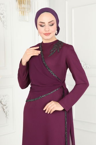 Evening Dress ASM2691 Damson - 4