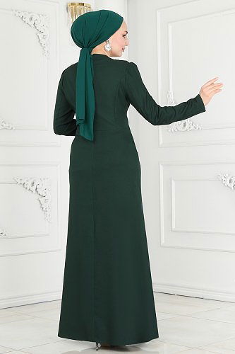 moda selvim Evening Dress ASM2691 Emerald - Thumbnail