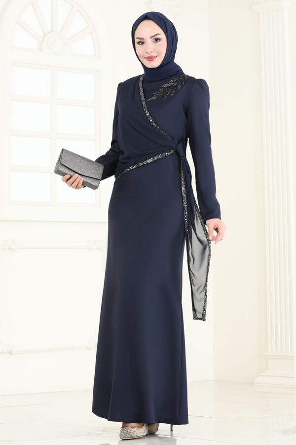 Evening Dress ASM2691 Navy Blue - 1