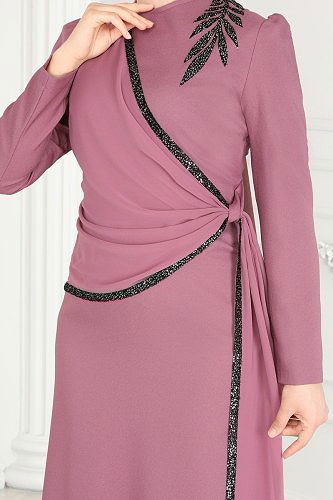 moda selvim Evening Dress ASM2691 Rose Dried - Thumbnail