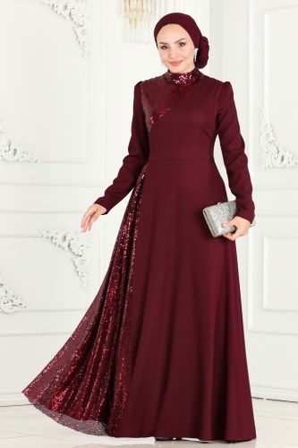 A.S.M. - Evening Dress ASM2719 Burgundy