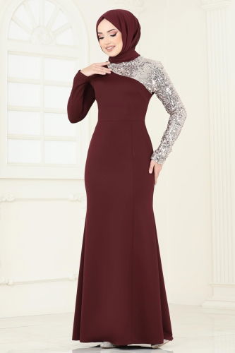 Evening Dress ASM2733 Burgundy 