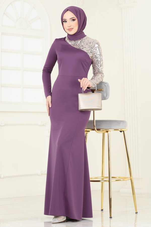 Evening Dress ASM2733 Dark Lilac - 1