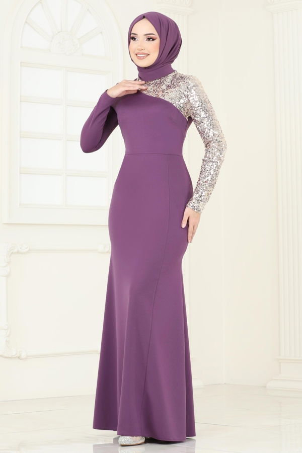 Evening Dress ASM2733 Dark Lilac - 2