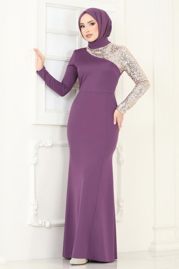 Evening Dress ASM2733 Dark Lilac - 3