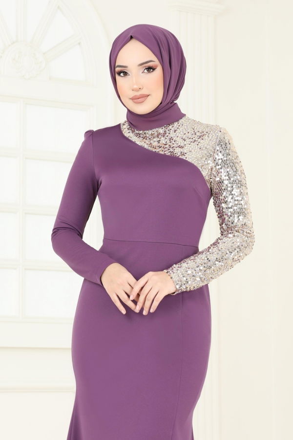 Evening Dress ASM2733 Dark Lilac - 4