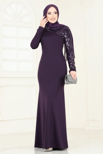 Evening Dress ASM2733 Purple - 2