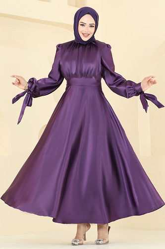 moda selvim Evening Dress ASM2746 Purple - Thumbnail