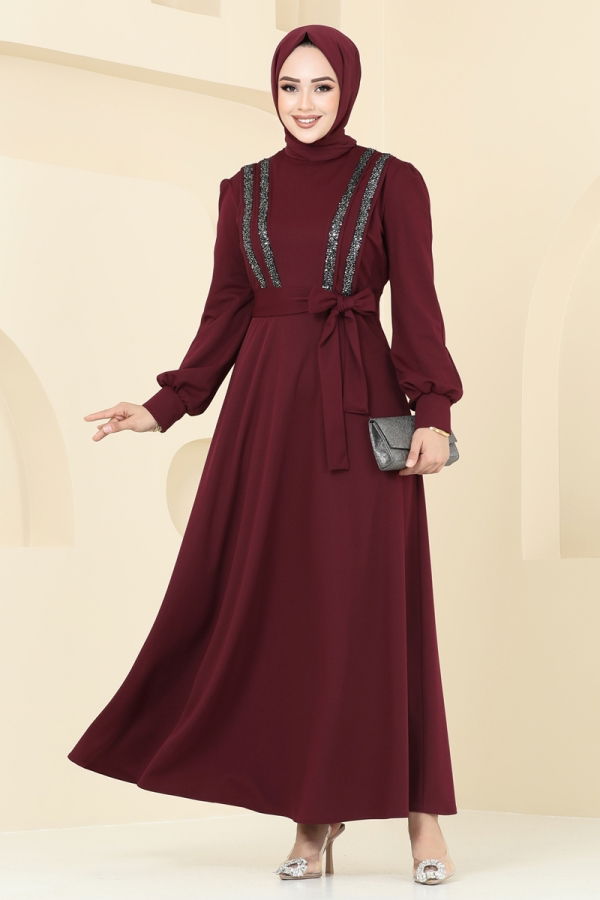 Modaselvim END OF YEAR OPPORTUNITY Evening Dress ASM2771 Burgundy