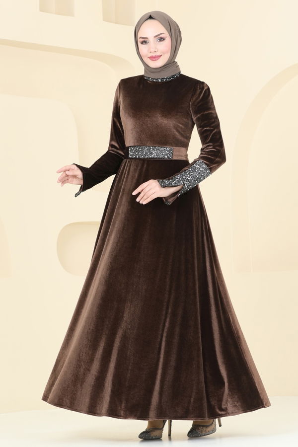 Modaselvim EVENING DRESSES Evening Dress ASM2776 Brown