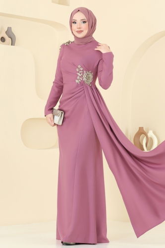moda selvim Evening Dress ASM2803 Rose Dried - Thumbnail