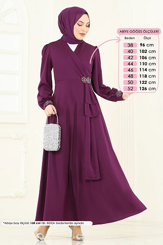 moda selvim فستان سهرة توتي ASM2804 - Thumbnail