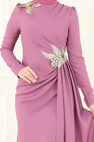 moda selvim Evening Dress ASM2810 Rose Dried - Thumbnail