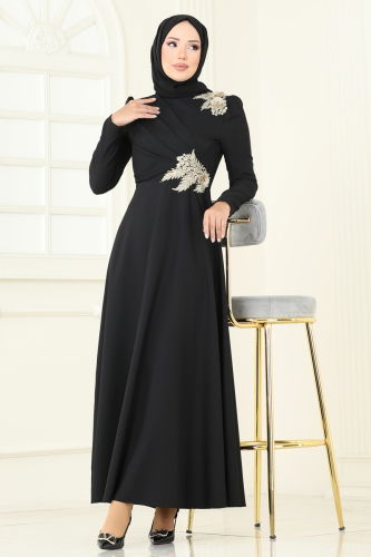 A.S.M. - فستان سهرة أسود ASM2812