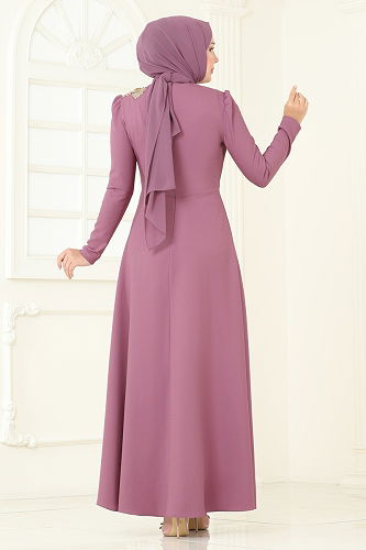 moda selvim Evening Dress ASM2812 Rose Dried - Thumbnail