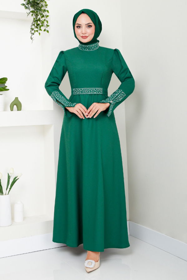 Modaselvim NET 20%+20% DISCOUNT IN THE CARD EVENING DRESS ASN174-M Emerald