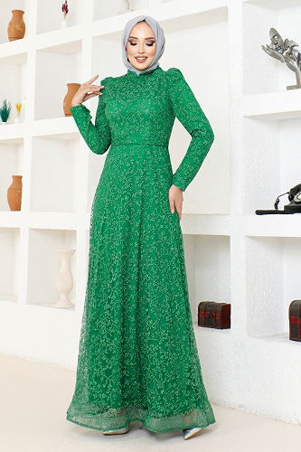 moda selvim Evening Dress MDY4934-M Emerald - Thumbnail
