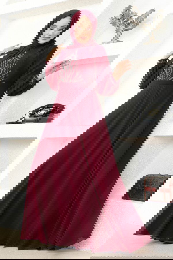 Modaselvim NET 20%+20% DISCOUNT IN THE CARD Evening Dress MSL52886 Burgundy