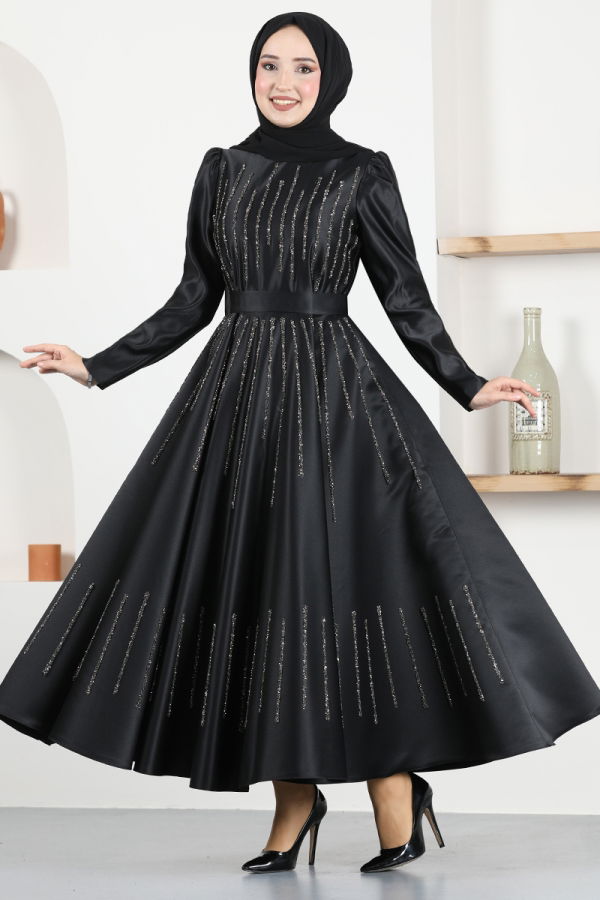 Modaselvim EVENING DRESSES EVENING DRESS MSL6502-M Black Crocodile