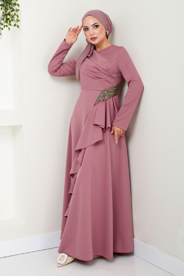 Modaselvim EVENING DRESSES EVENING DRESS NYA5019-M Rose Dried