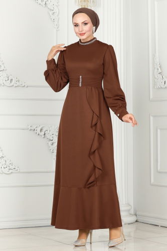 P.L. - EVENING DRESS PL9071 Coffee