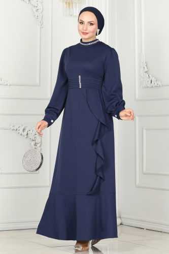 P.L. - Evening Dress PL9071 Navy Blue