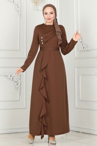 P.L. - EVENING DRESS PL9072 Coffee