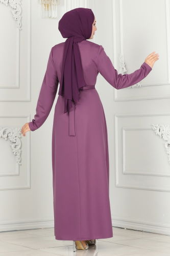 moda selvim EVENING DRESS PL9072 Purple - Thumbnail