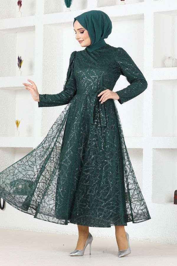 Modaselvim NET 20%+20% DISCOUNT IN THE CARD Evening Dress YGS6421-M Emerald