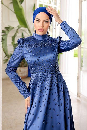 moda selvim 015AZ865 ياقوتي فساتين سهره - Thumbnail