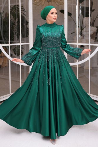 moda selvim Evening Wear 1732MDHZ870 Emerald - Thumbnail