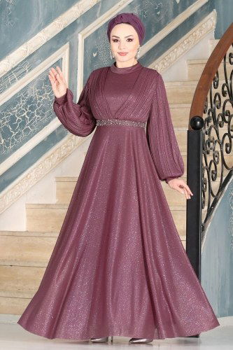 moda selvim Evening Wear 1853AY342 Dried Rose - Thumbnail